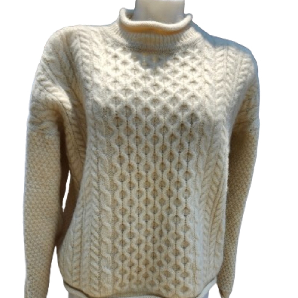 Blarney rolled neck cable‎ sweater L- XL